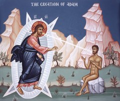Jesus Christ, as God, The 2nd Person of St. Trinity, Creates Adam